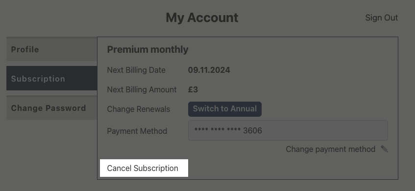 cancellation button